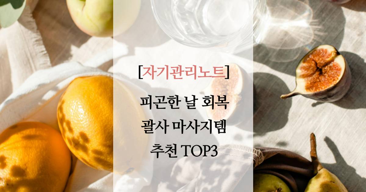 피곤한 날 회복 괄사 마사지템 추천 TOP3